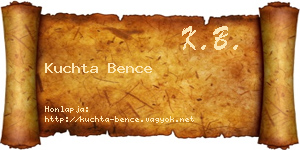 Kuchta Bence névjegykártya